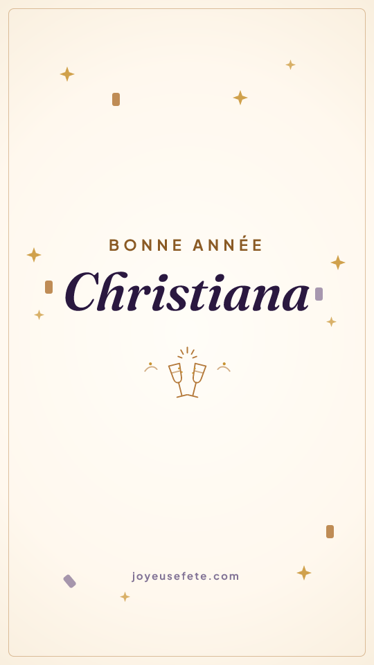 Image « Bonne année Christiana » au format story