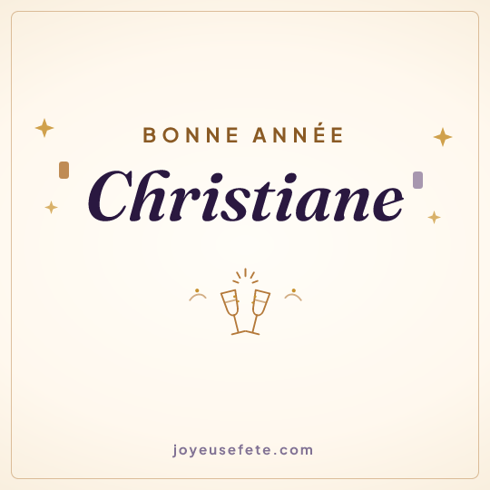 Image carrée « Bonne année Christiane » pour WhatsApp