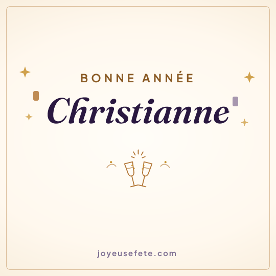 Image carrée « Bonne année Christianne » pour WhatsApp