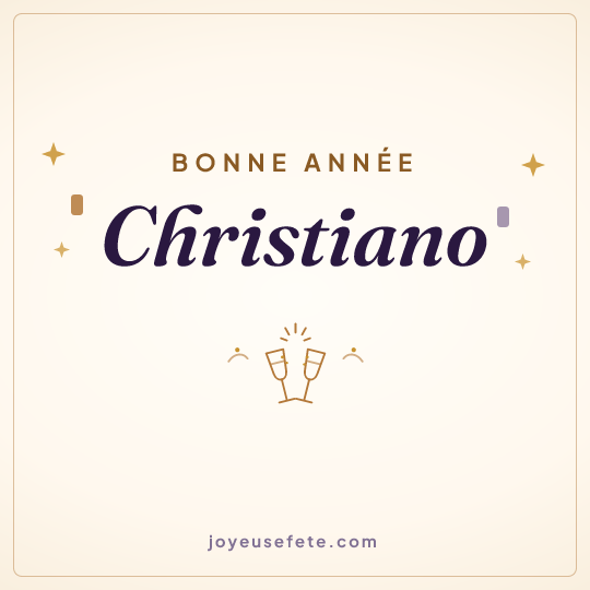 Image carrée « Bonne année Christiano » pour WhatsApp