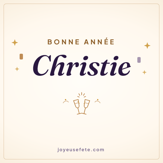 Image carrée « Bonne année Christie » pour WhatsApp