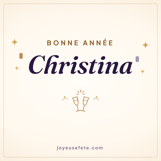 Image carrée « Bonne année Christina » pour WhatsApp
