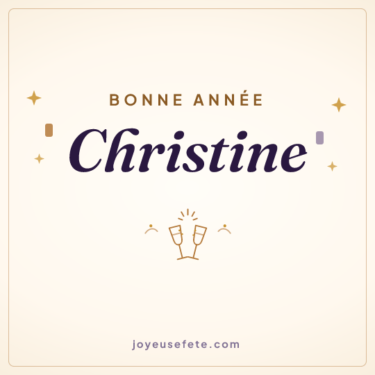 Image carrée « Bonne année Christine » pour WhatsApp
