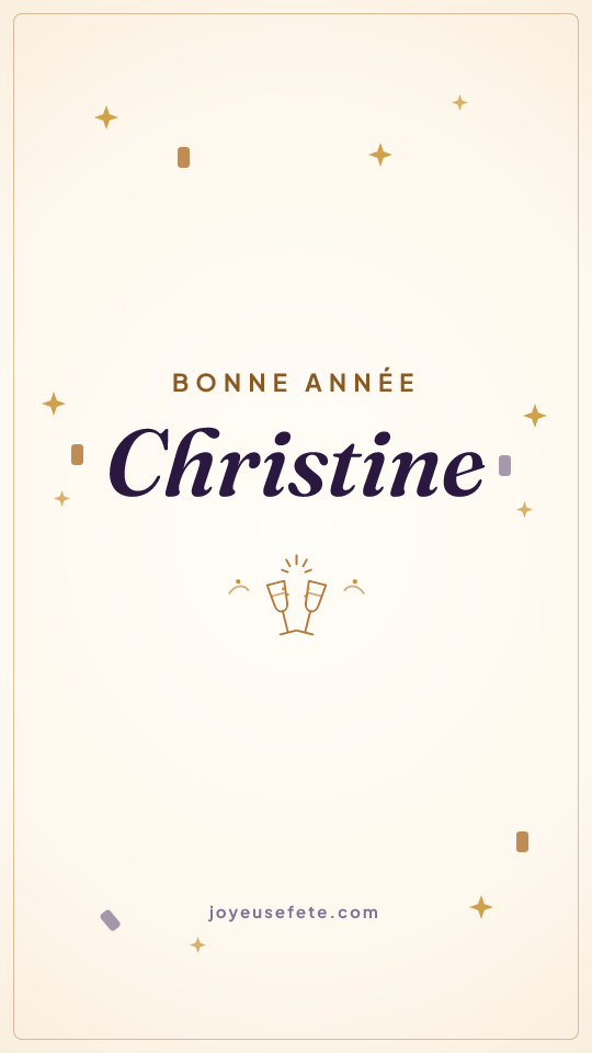 Image « Bonne année Christine » au format story