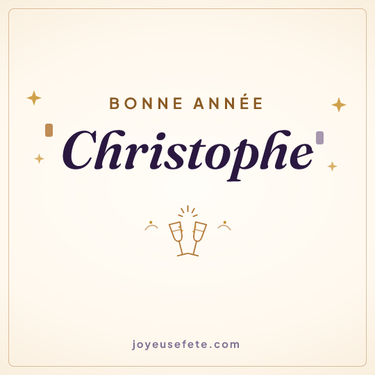 Image carrée « Bonne année Christophe » pour WhatsApp