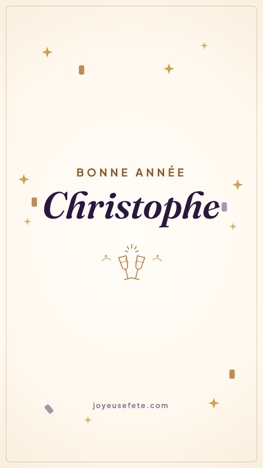 Image « Bonne année Christophe » au format story