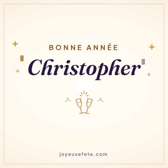 Image carrée « Bonne année Christopher » pour WhatsApp