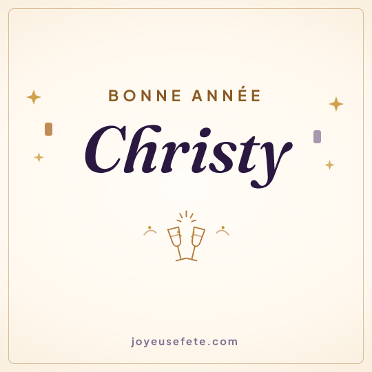 Image carrée « Bonne année Christy » pour WhatsApp