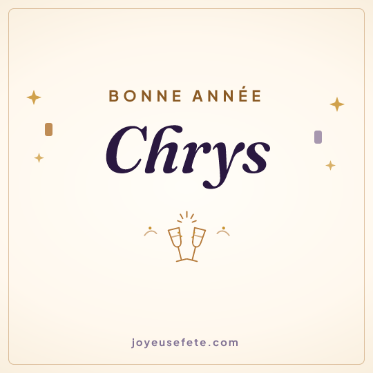 Image carrée « Bonne année Chrys » pour WhatsApp