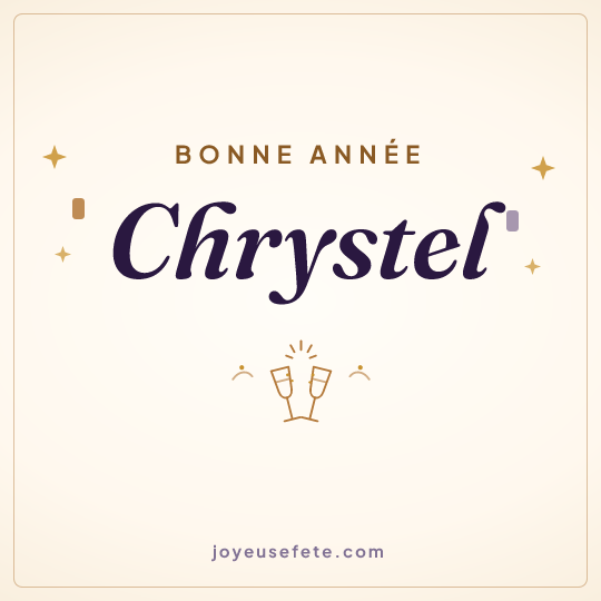 Image carrée « Bonne année Chrystel » pour WhatsApp