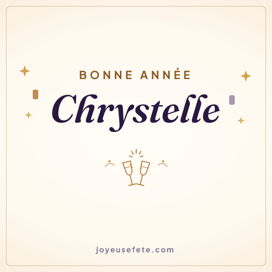 Image carrée « Bonne année Chrystelle » pour WhatsApp