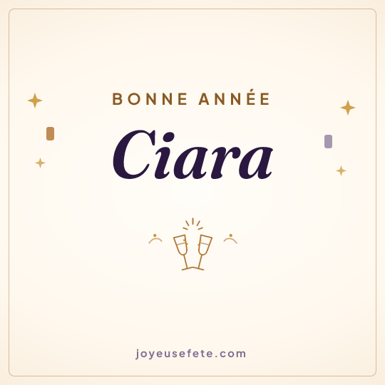 Image carrée « Bonne année Ciara » pour WhatsApp