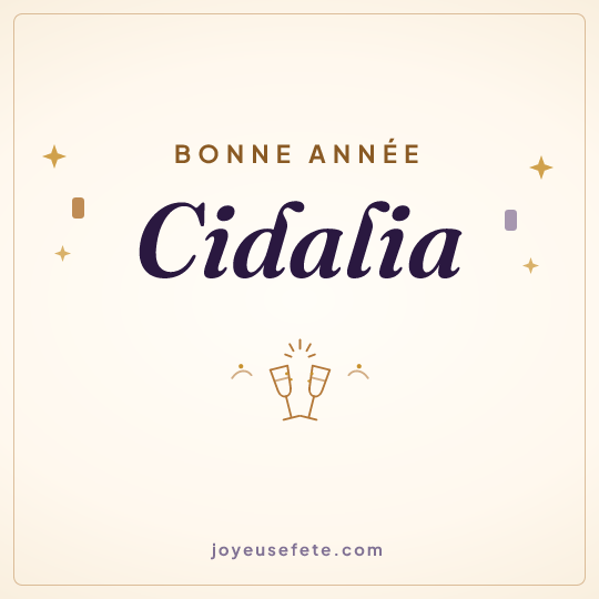 Image carrée « Bonne année Cidalia » pour WhatsApp