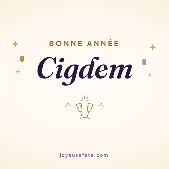 Image carrée « Bonne année Cigdem » pour WhatsApp