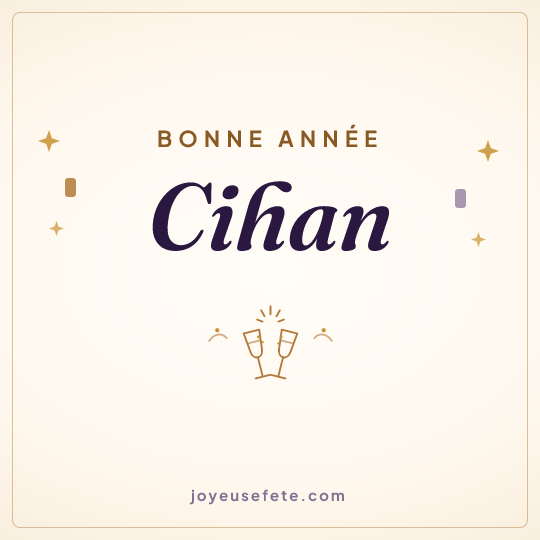 Image carrée « Bonne année Cihan » pour WhatsApp