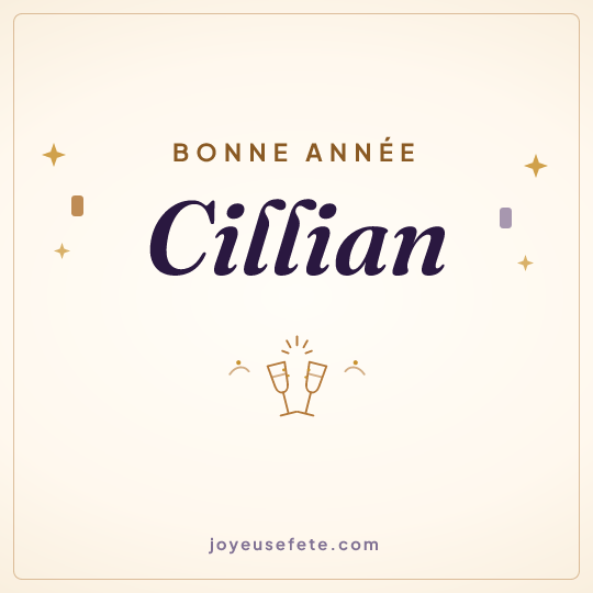 Image carrée « Bonne année Cillian » pour WhatsApp