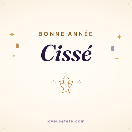 Image carrée « Bonne année Cissé » pour WhatsApp