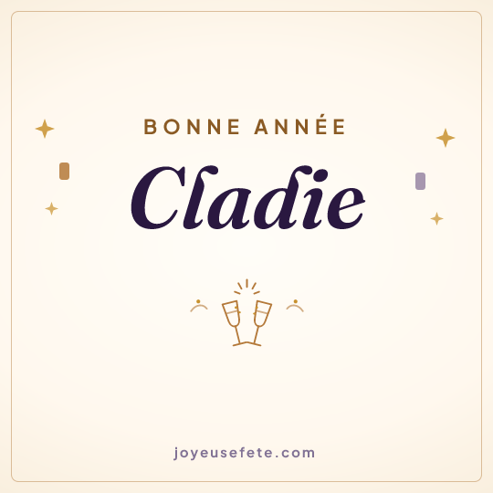 Image carrée « Bonne année Cladie » pour WhatsApp