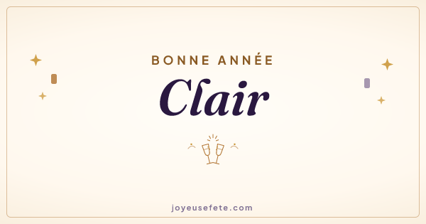 Image « Bonne année Clair » au format large