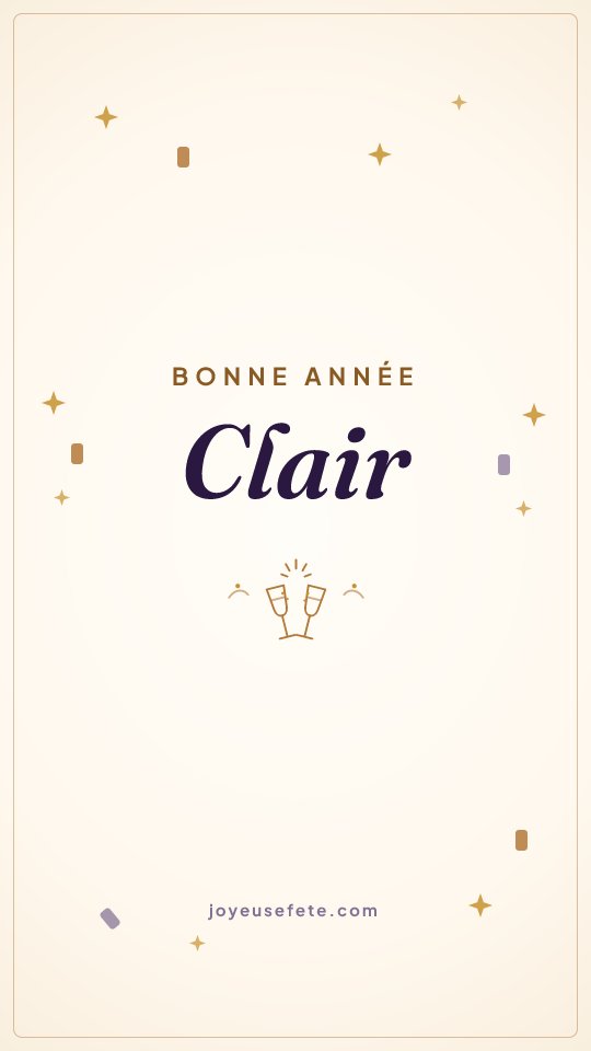 Image « Bonne année Clair » au format story