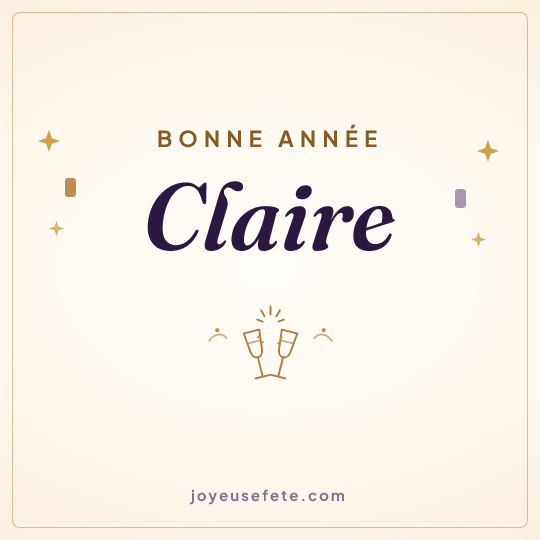 Image carrée « Bonne année Claire » pour WhatsApp