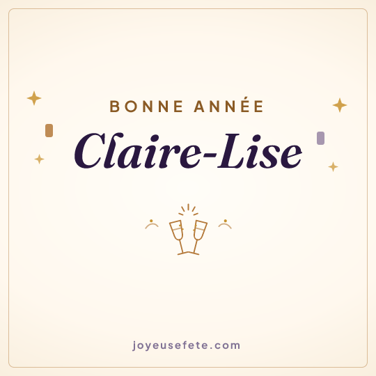 Image carrée « Bonne année Claire-Lise » pour WhatsApp