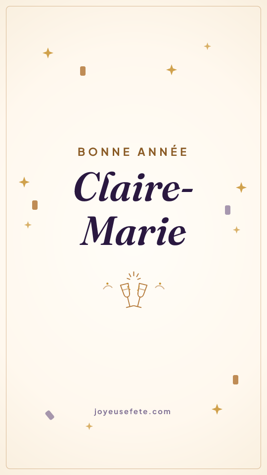 Image « Bonne année Claire-Marie » au format story