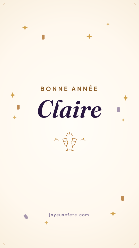 Image « Bonne année Claire » au format story