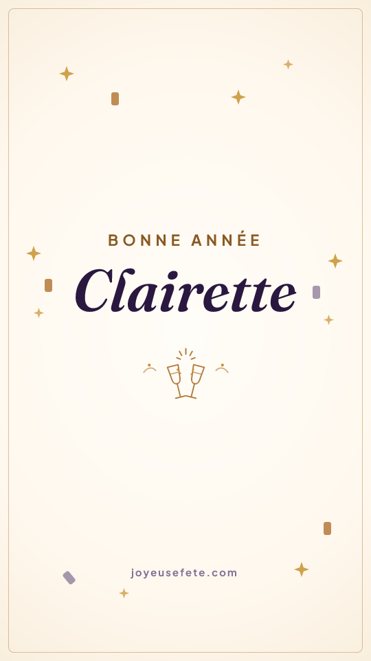 Image « Bonne année Clairette » au format story