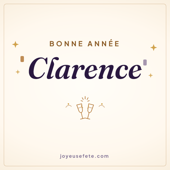 Image carrée « Bonne année Clarence » pour WhatsApp