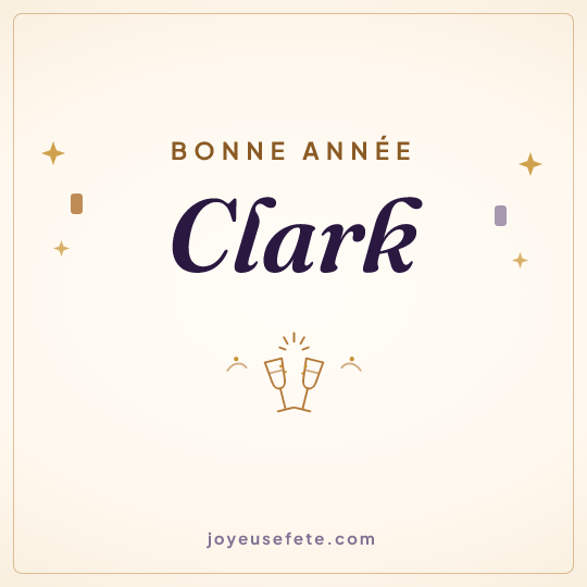 Image carrée « Bonne année Clark » pour WhatsApp