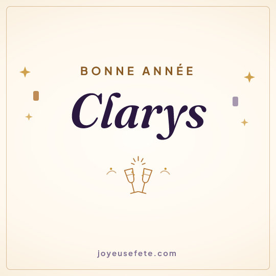 Image carrée « Bonne année Clarys » pour WhatsApp