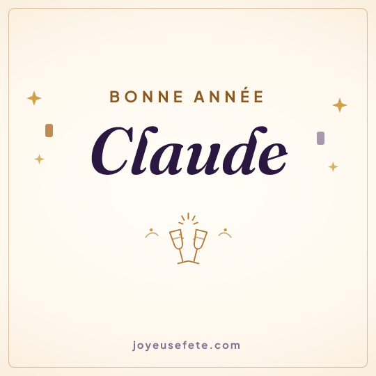 Image carrée « Bonne année Claude » pour WhatsApp