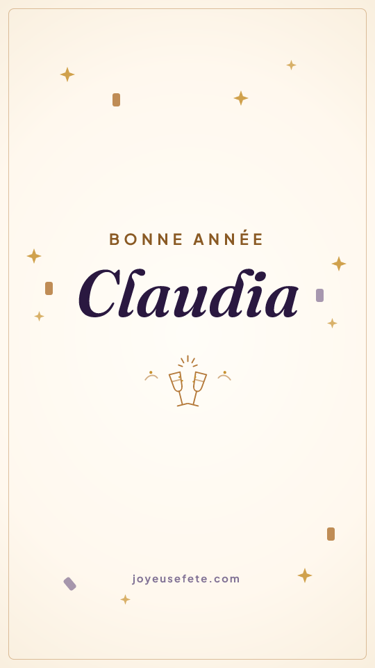 Image « Bonne année Claudia » au format story