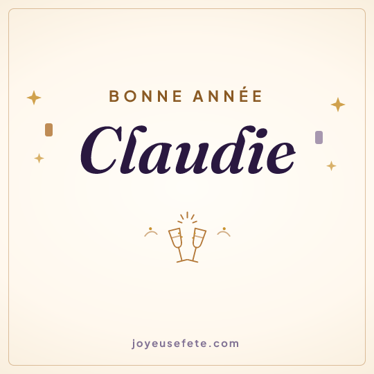 Image carrée « Bonne année Claudie » pour WhatsApp