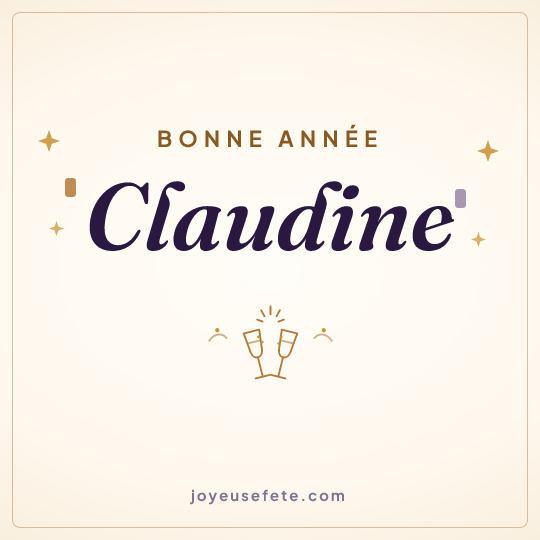 Image carrée « Bonne année Claudine » pour WhatsApp