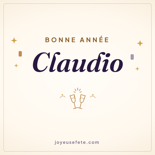 Image carrée « Bonne année Claudio » pour WhatsApp
