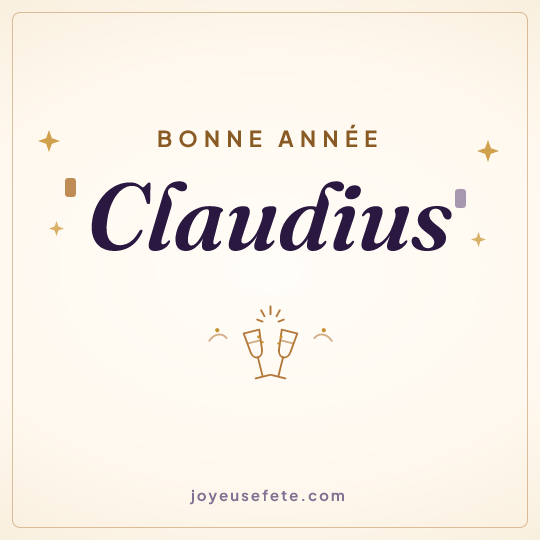 Image carrée « Bonne année Claudius » pour WhatsApp