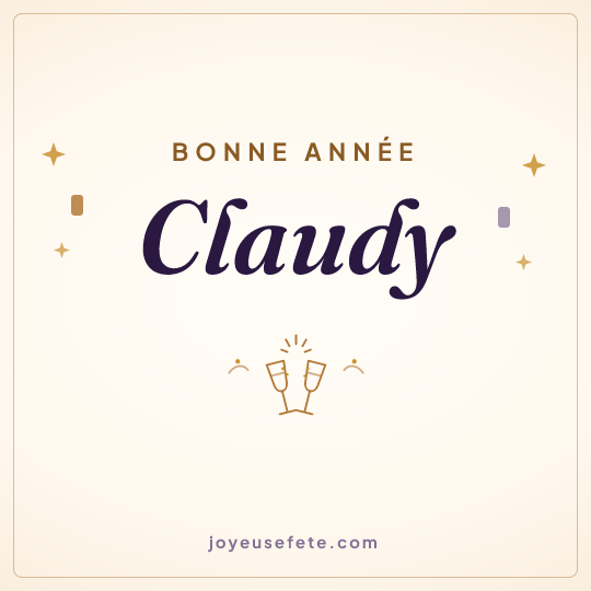 Image carrée « Bonne année Claudy » pour WhatsApp