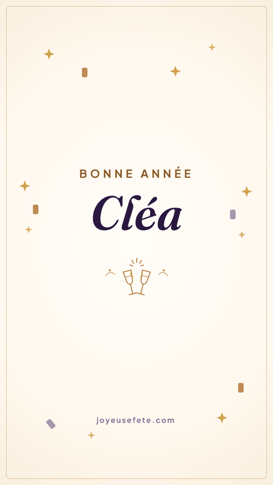 Image « Bonne année Cléa » au format story