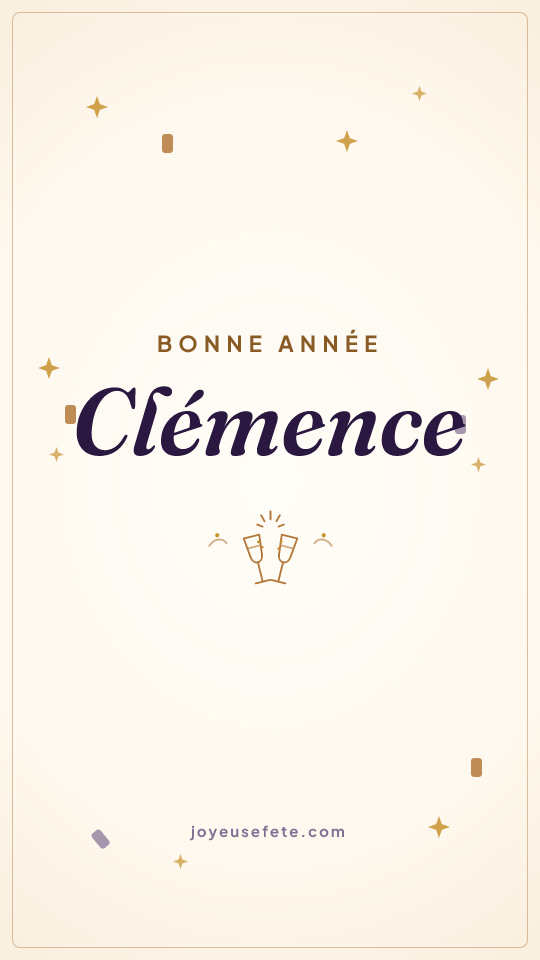 Image « Bonne année Clémence » au format story