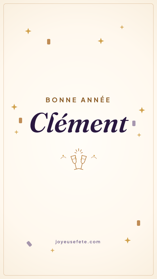 Image « Bonne année Clément » au format story