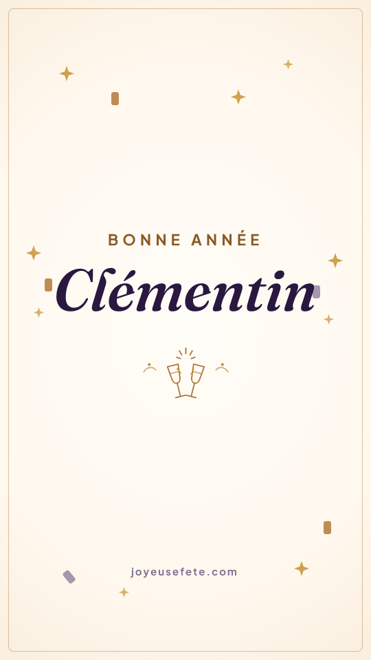 Image « Bonne année Clémentin » au format story
