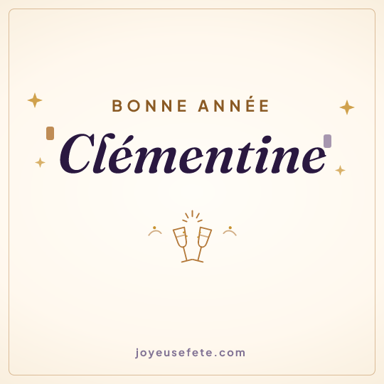 Image carrée « Bonne année Clémentine » pour WhatsApp