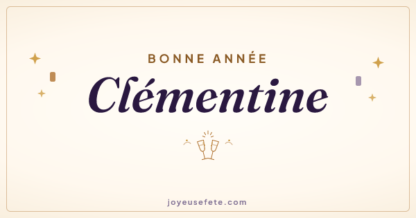 Image « Bonne année Clémentine » au format large