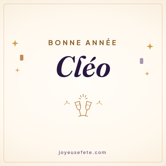Image carrée « Bonne année Cléo » pour WhatsApp