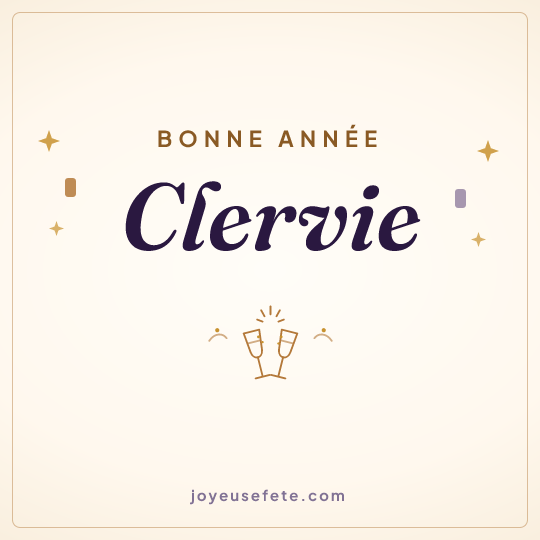 Image carrée « Bonne année Clervie » pour WhatsApp