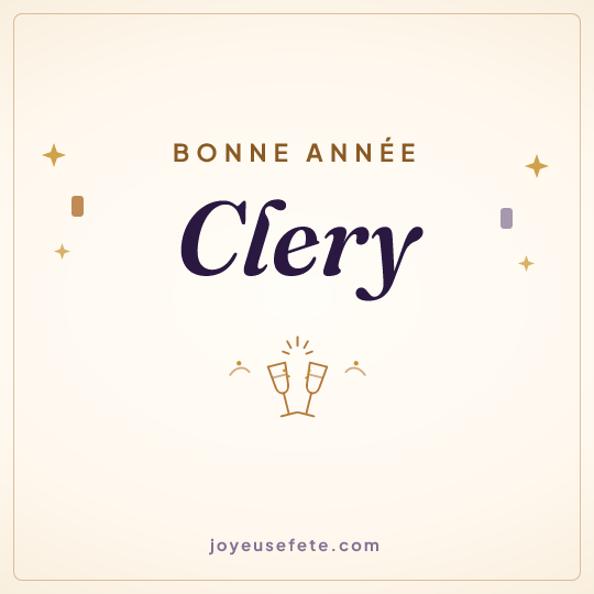 Image carrée « Bonne année Clery » pour WhatsApp