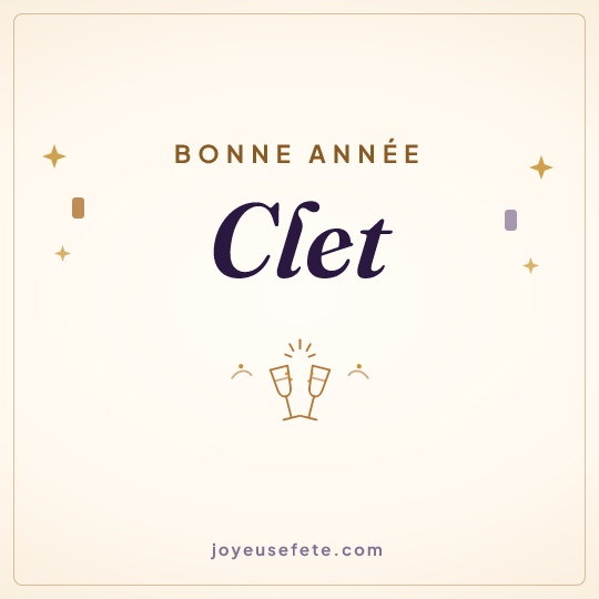 Image carrée « Bonne année Clet » pour WhatsApp