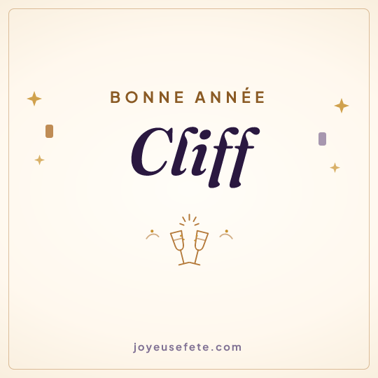 Image carrée « Bonne année Cliff » pour WhatsApp